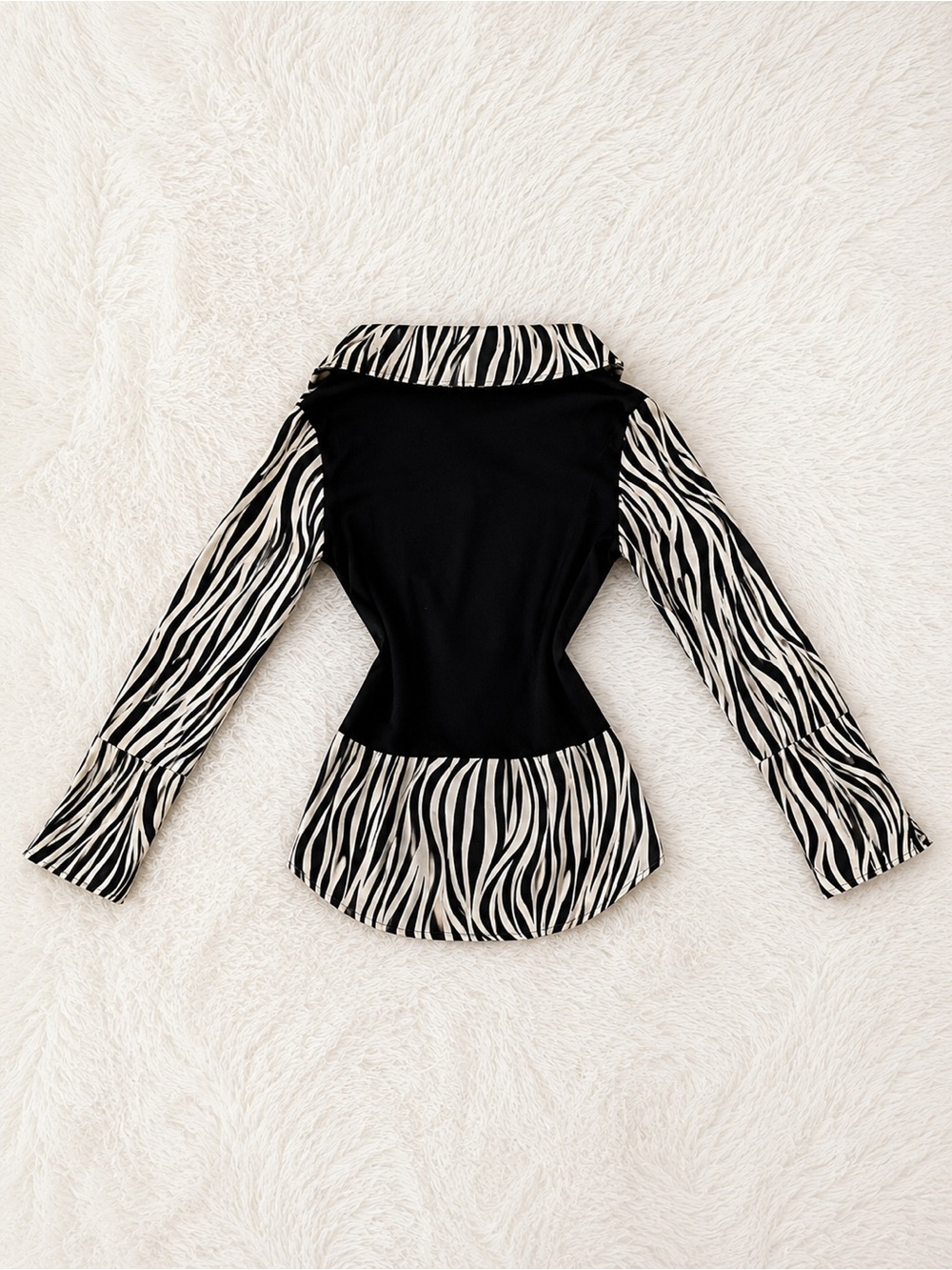 Seduction Zebra Print Peplum Top | Y2K Office Siren | Size S